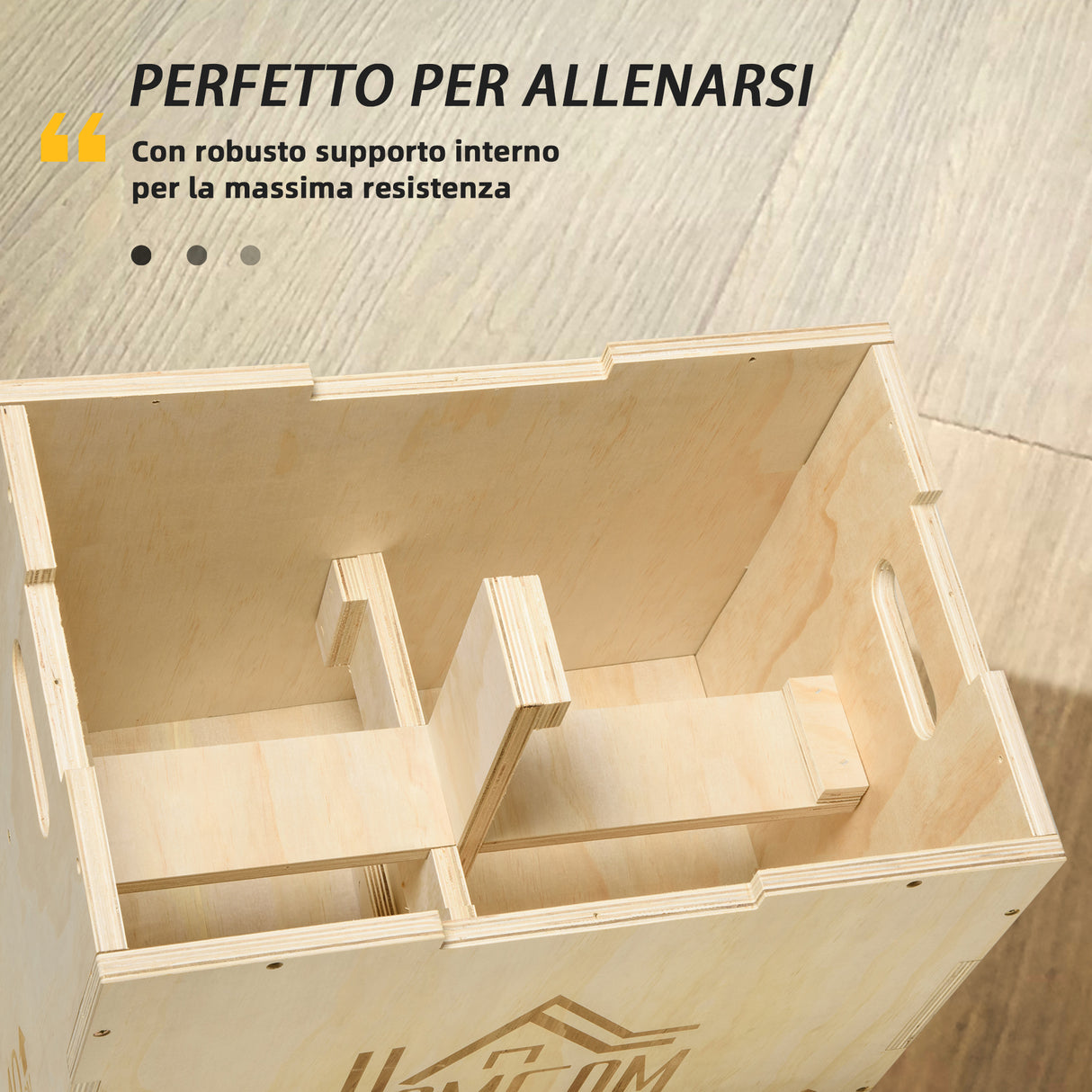 easycomfort plyo box in legno a 3 altezze jumping box pliometrico capacita 120kg 61x51x76cm