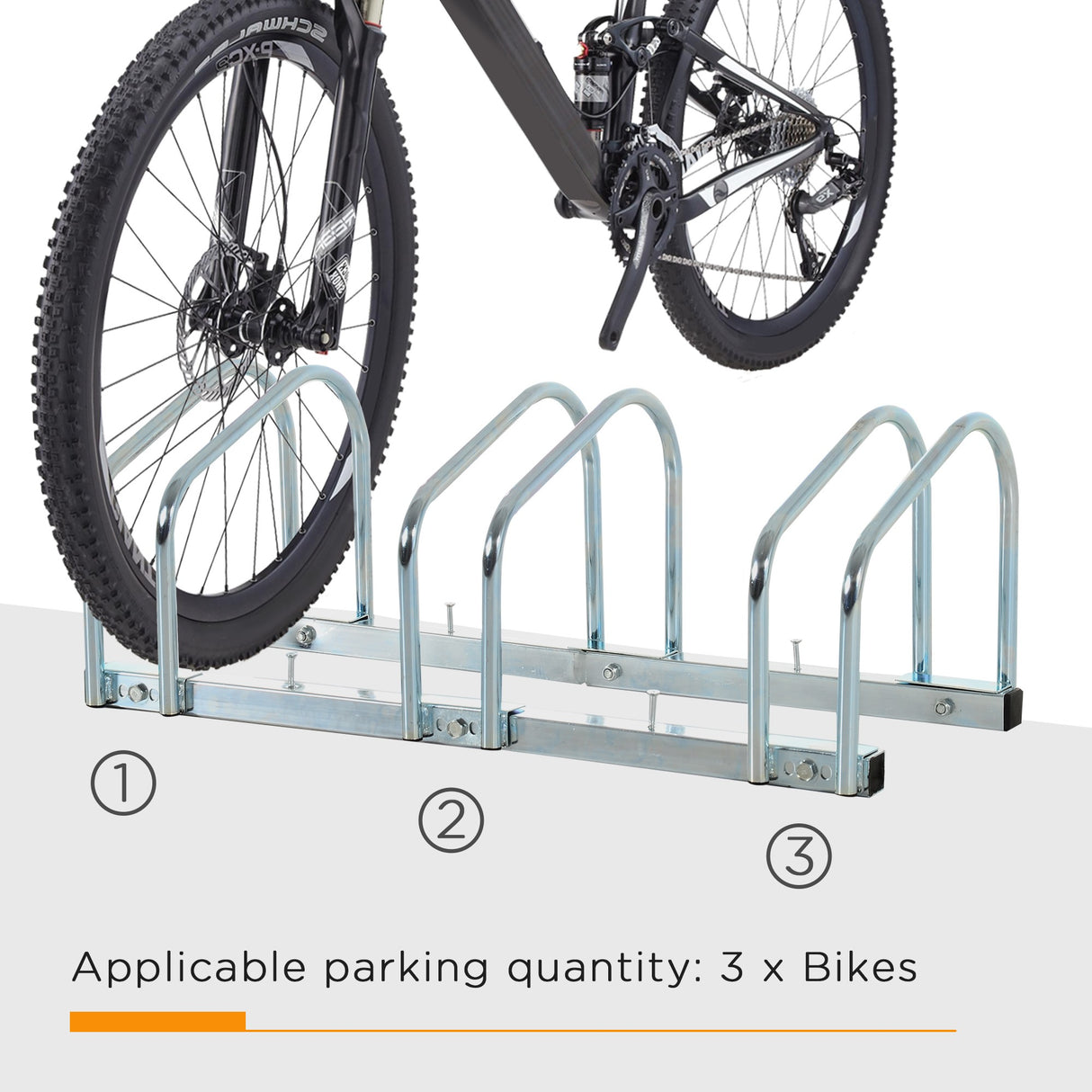 easycomfort easycomfort rastrelliera portabiciclette parcheggio per 3 biciclette tubi dacciaio 70 5 33 27cm argento