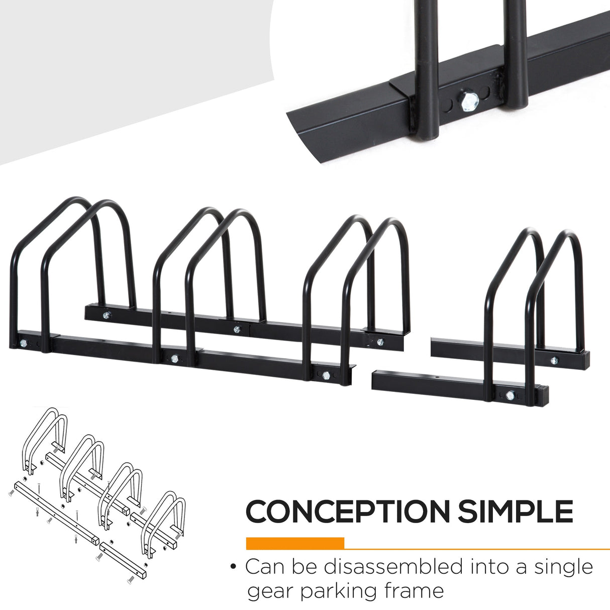 easycomfort easycomfort rastrelliera portabiciclette parcheggio per 4 biciclette in acciaio 110x33x27 cm nero
