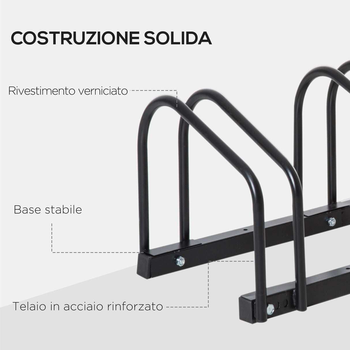 easycomfort easycomfort rastrelliera portabiciclette parcheggio per 4 biciclette in acciaio 110x33x27 cm nero