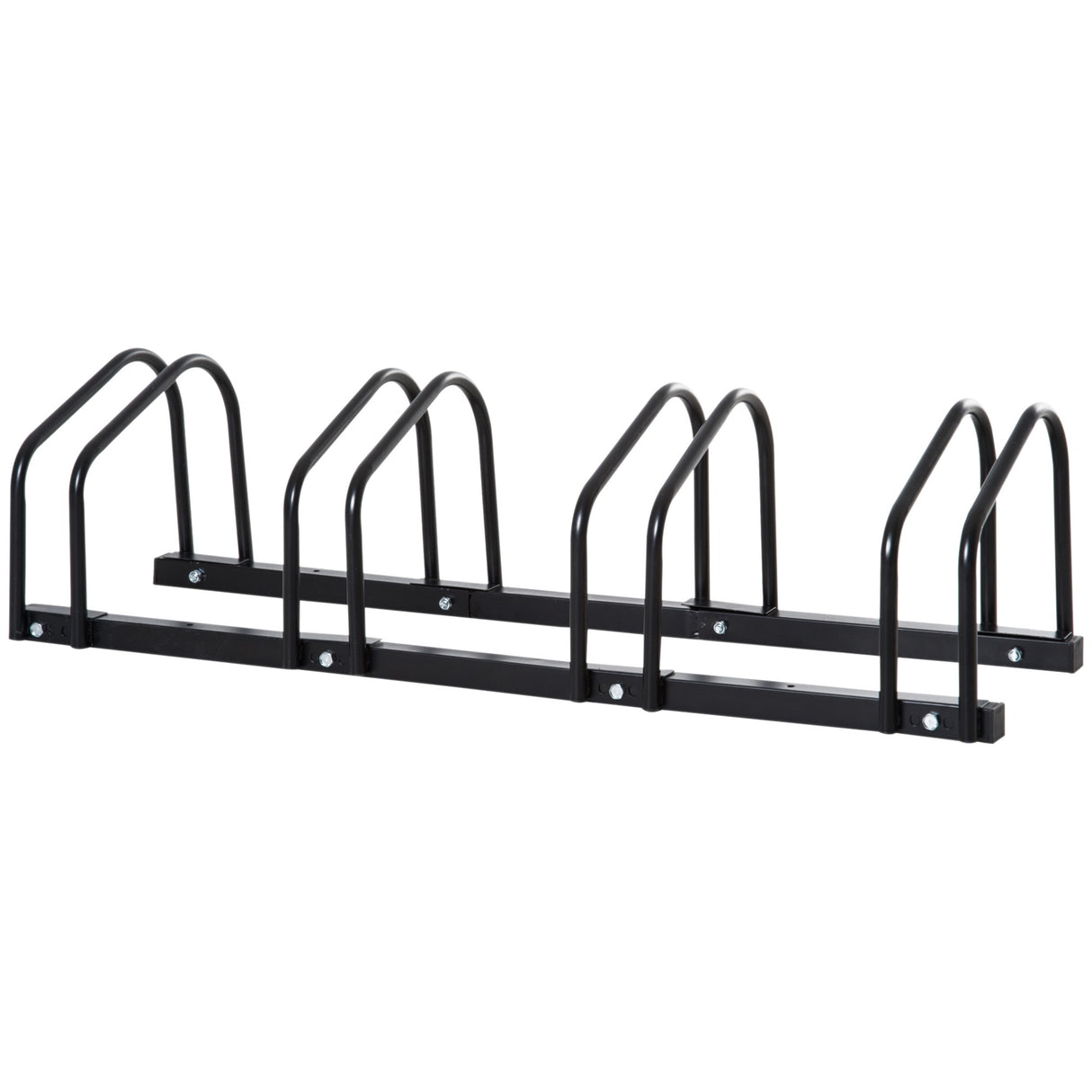 easycomfort easycomfort rastrelliera portabiciclette parcheggio per 4 biciclette in acciaio 110x33x27 cm nero