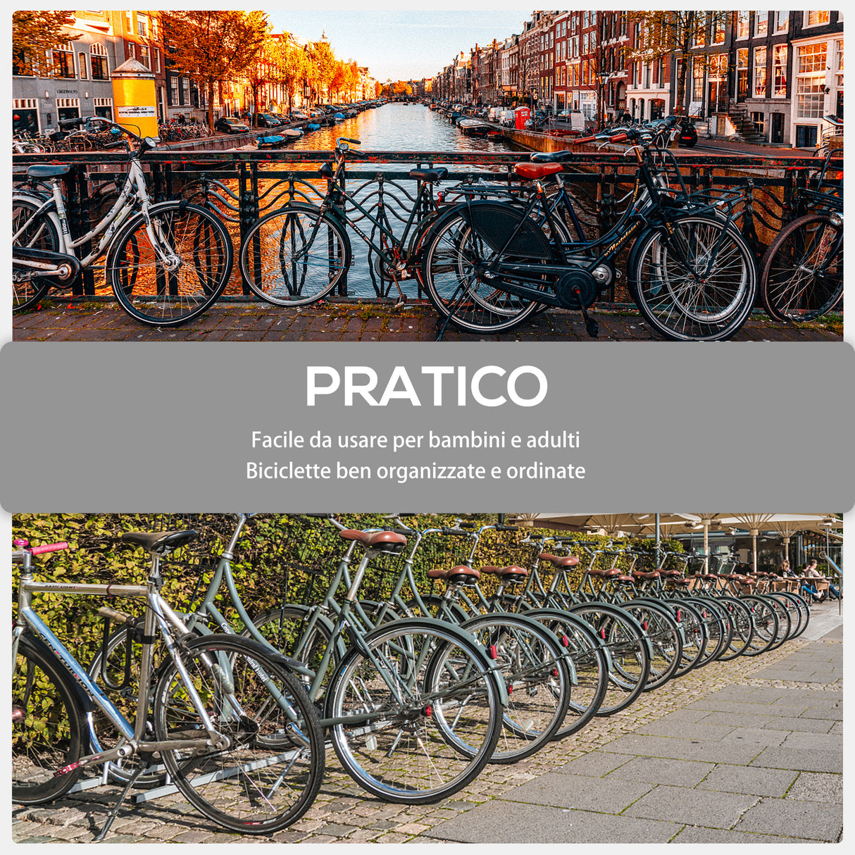 easycomfort rastrelliera portabiciclette parcheggio per 6 biciclette in acciaio 179x33x27 cm nero