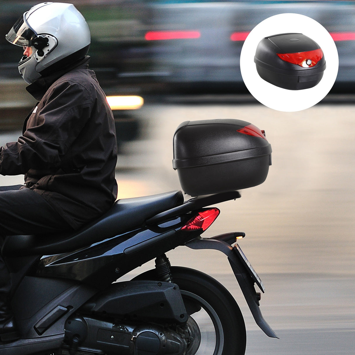 easycomfort easycomfort bauletto universale per moto e scooter 24l nero