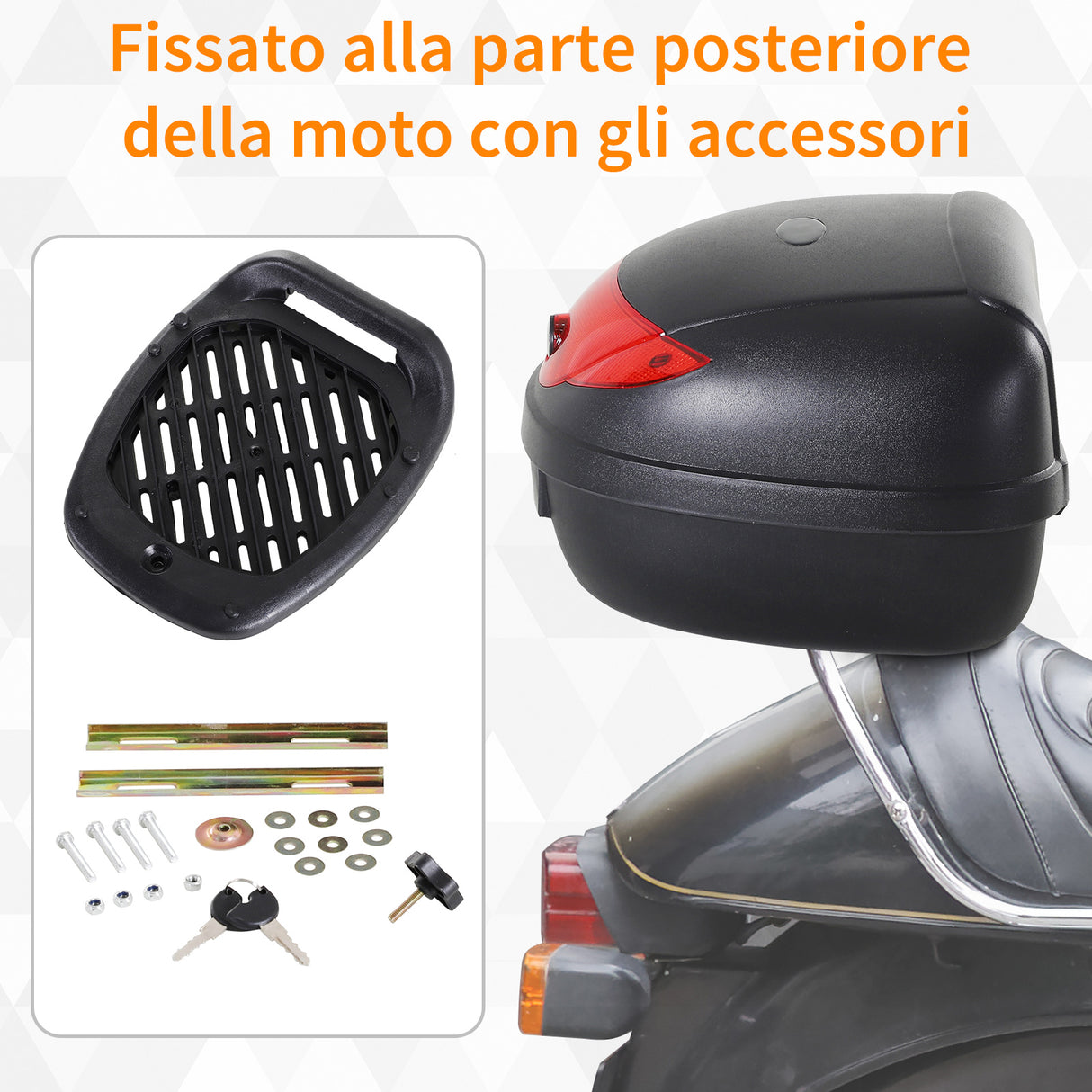 easycomfort easycomfort bauletto universale per moto e scooter 24l nero