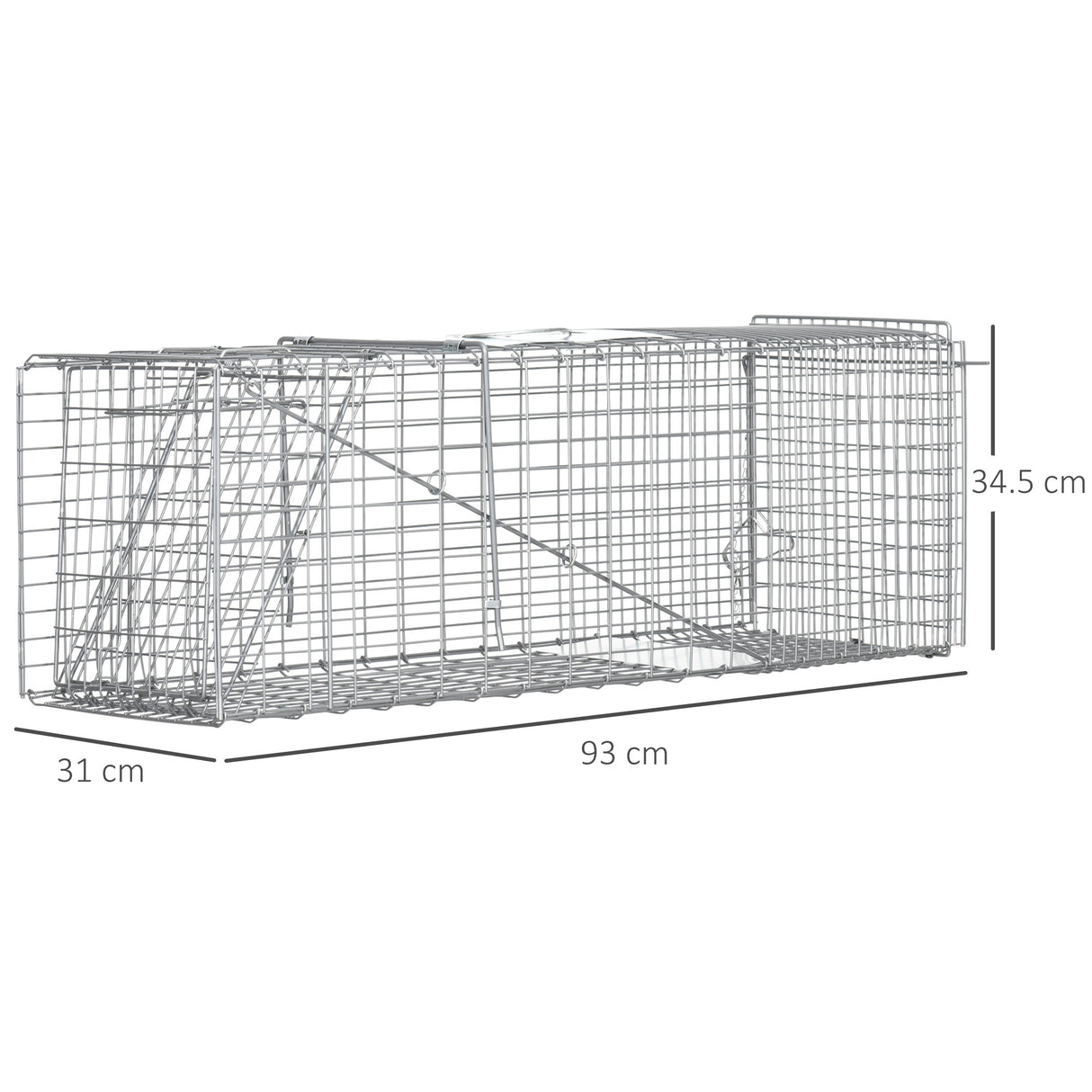 easycomfort easycomfort gabbia trappola per ratti topi e nutrie pieghevole in acciaio 93x31x34 5cm argento