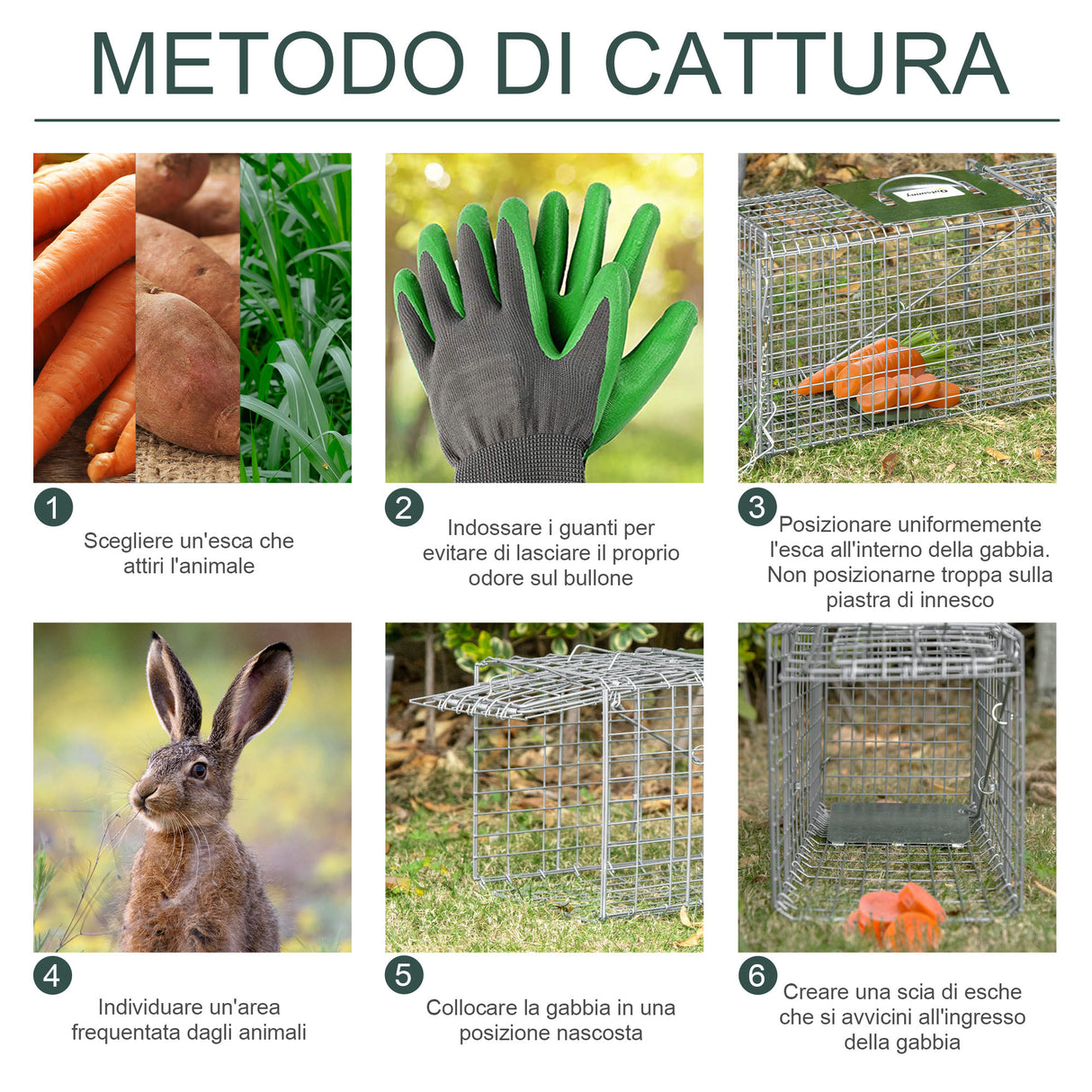 easycomfort easycomfort gabbia trappola per ratti topi e nutrie pieghevole in acciaio 93x31x34 5cm argento