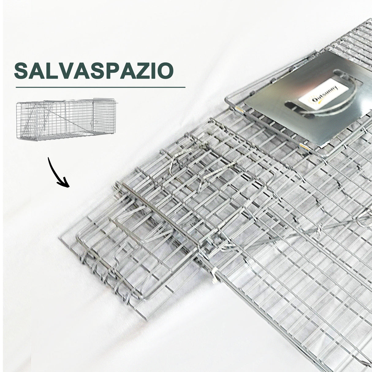 easycomfort easycomfort gabbia trappola per ratti topi e nutrie pieghevole in acciaio 93x31x34 5cm argento