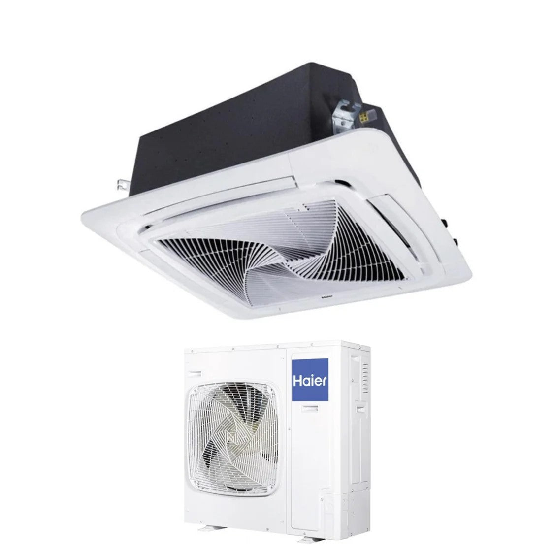 climatizzatore condizionatore haier cassetta 90x90 round flow 42000 btu abh125k1erg trifase r 32 wi fi optional con pannello no sensor incluso 6185