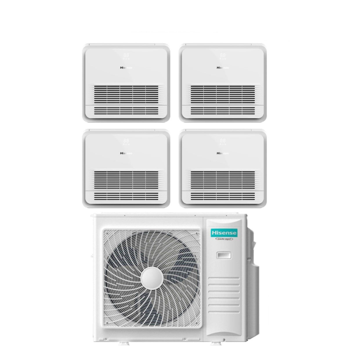 climatizzatore condizionatore hisense quadri split console akt 12_12_12_12 con 4amw105u4raa r 32 12000_12000_12000_12000 con telecomando di serie
