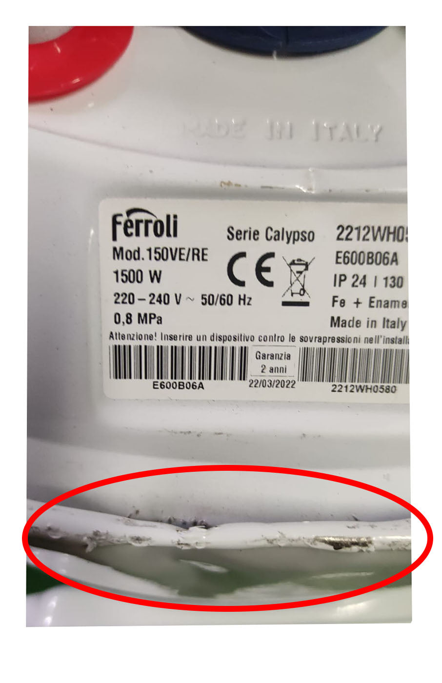 area occasioni scaldabagno elettrico ferroli calypso 150 ve verticale 150 litri 31654