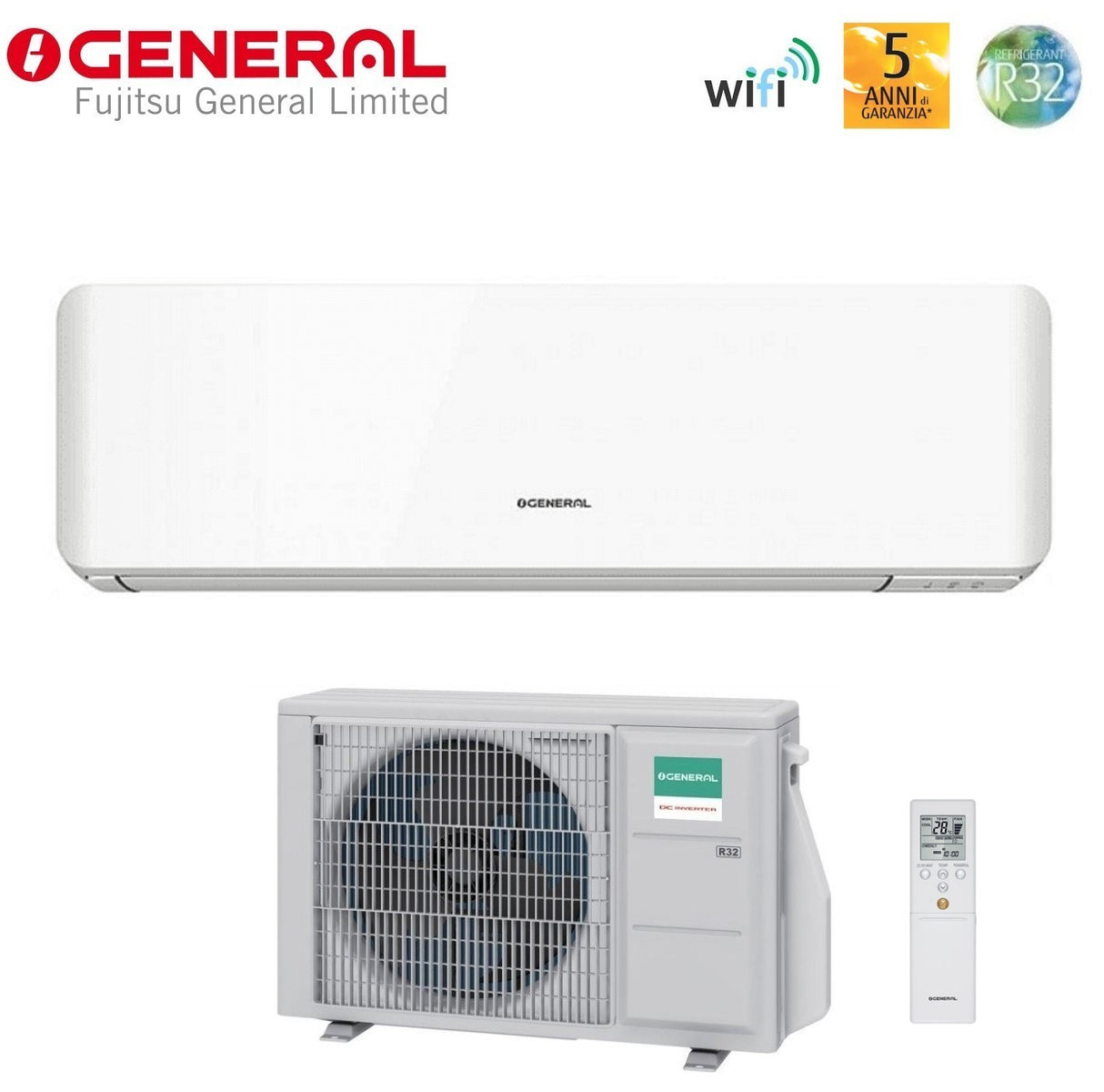 general fujitsu condizionatore general fujitsu inverter serie standard km 9000 btu ashh14kmcg r 32 wi fi integrato
