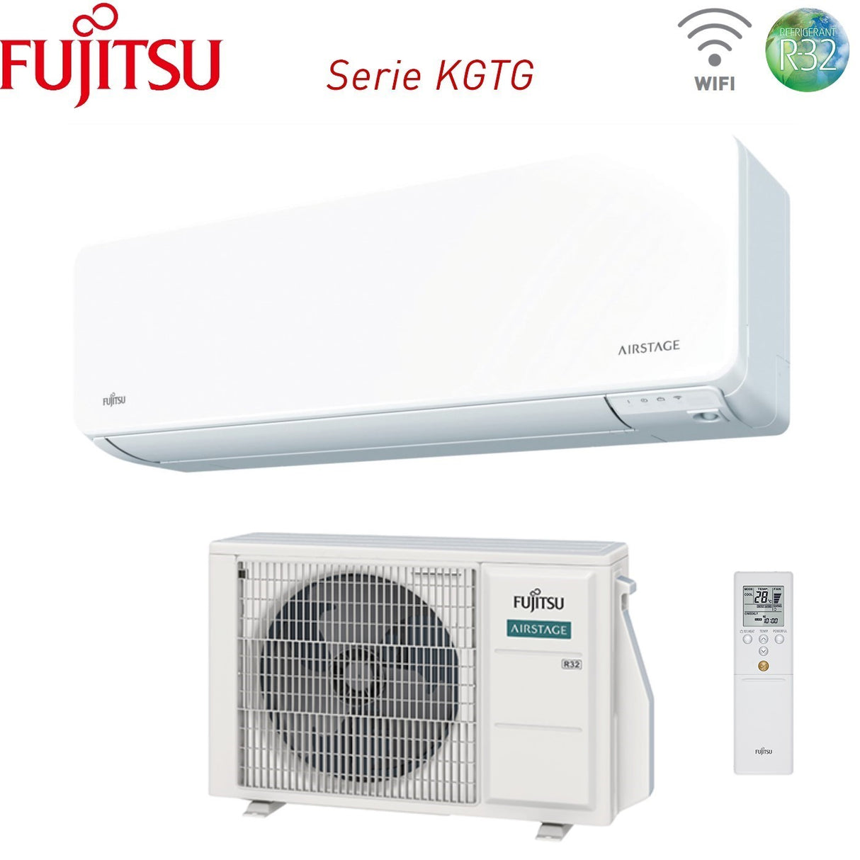 climatizzatore condizionatore fujitsu inverter serie kg 7000 btu asyg07kgtf codice 3ngf87210 r 32 wi fi integrato classe a__ a___