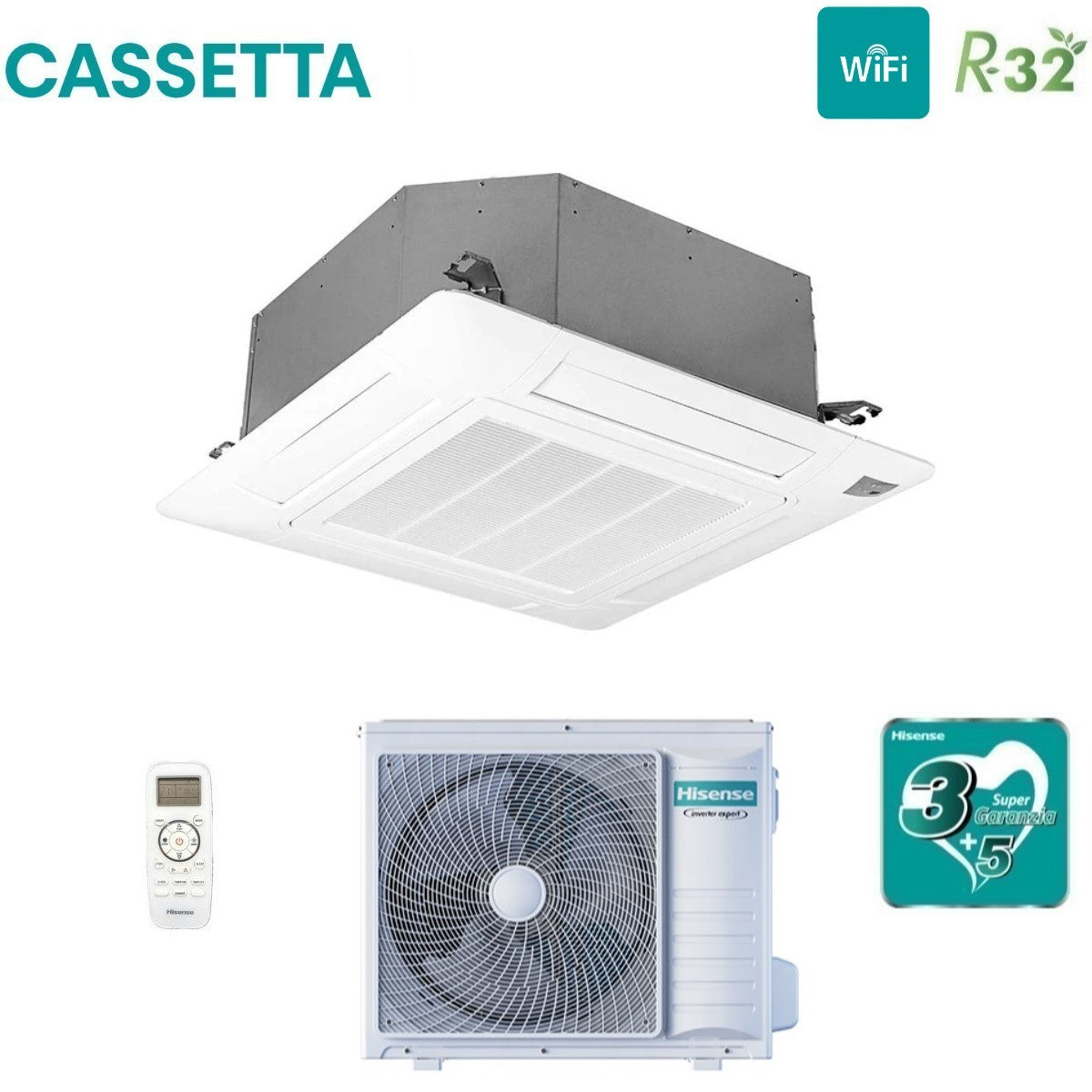 immagine-2-climatizzatore-condizionatore-hisense-a-cassetta-24000-btu-auc71ur4rgb4auw71u4rj7-r-32-wi-fi-optional-con-telecomando-e-pannello-incluso-novita