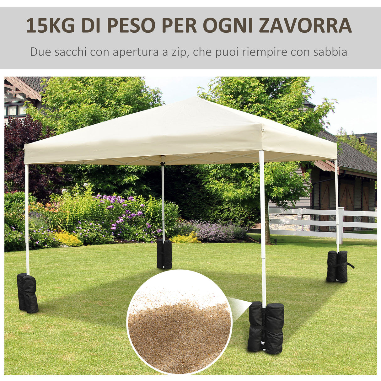 easycomfort piedistallo zavorra per ancoraggio gazebo 4 pezzi nero