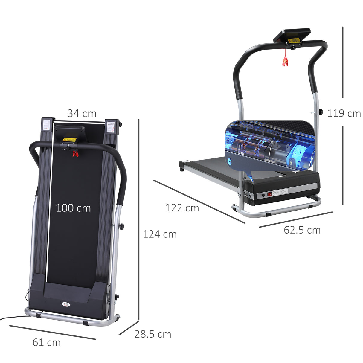 easycomfort easycomfort tapis roulant elettrico e pieghevole con schermo lcd motore 500w velocita 10km h