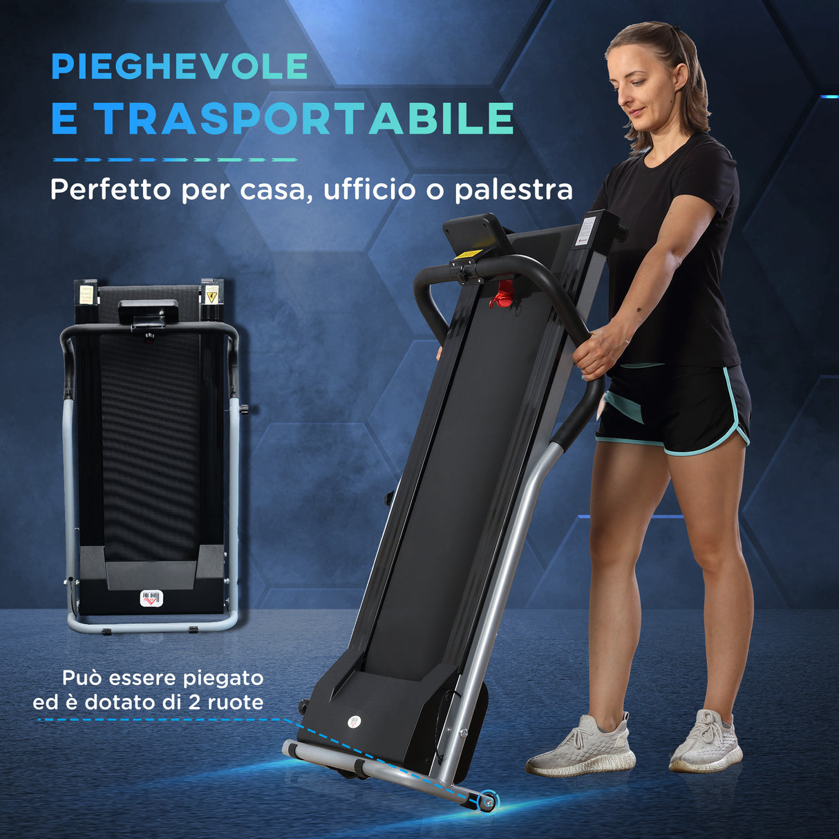 easycomfort easycomfort tapis roulant elettrico e pieghevole con schermo lcd motore 500w velocita 10km h