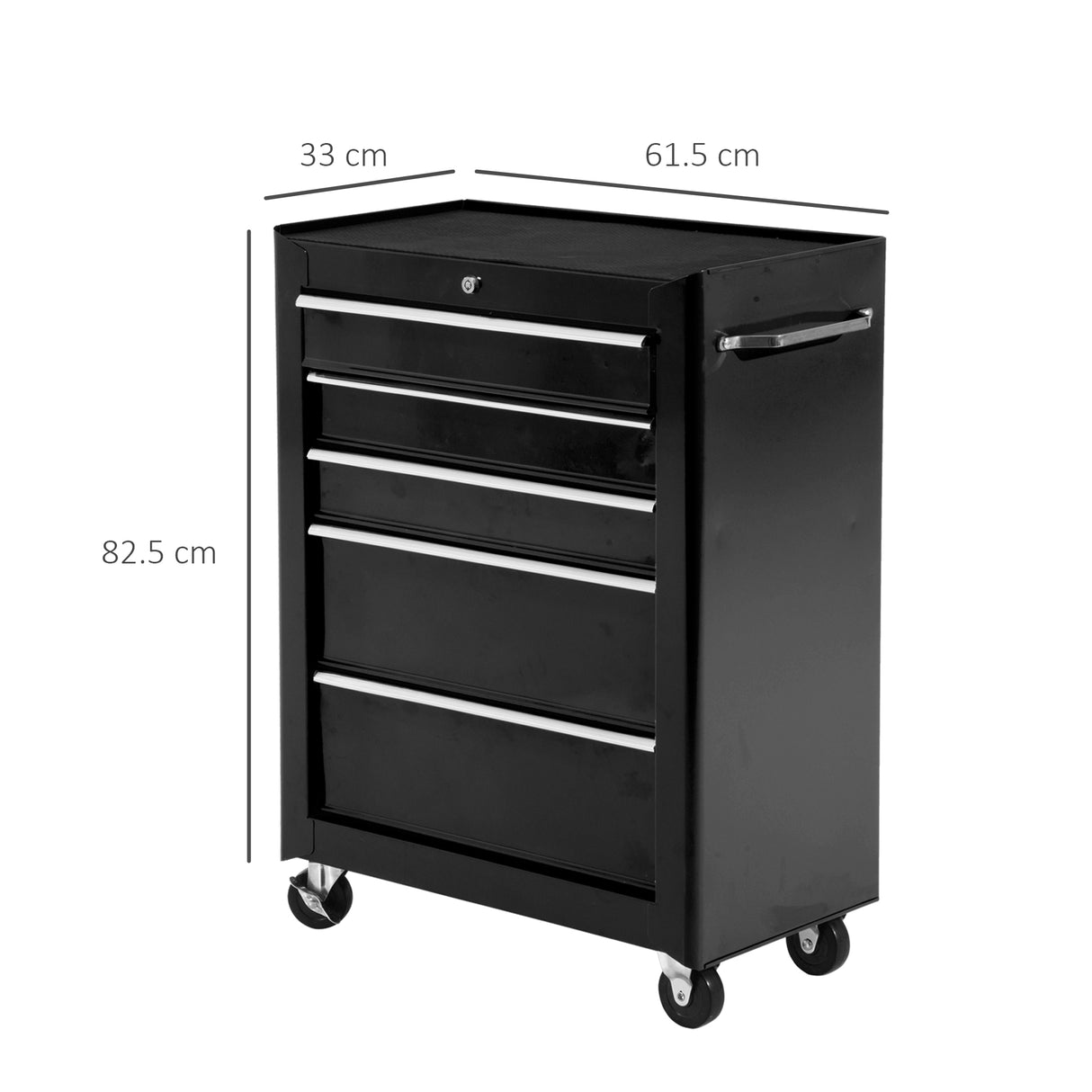 easycomfort carrello cassettiera porta utensili per officina nero 61.5x33x85cm