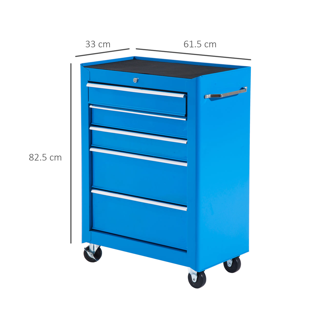 easycomfort easycomfort carrello porta utensili da officina con cassettiera azzurro 61.5 x 33 x 85cm