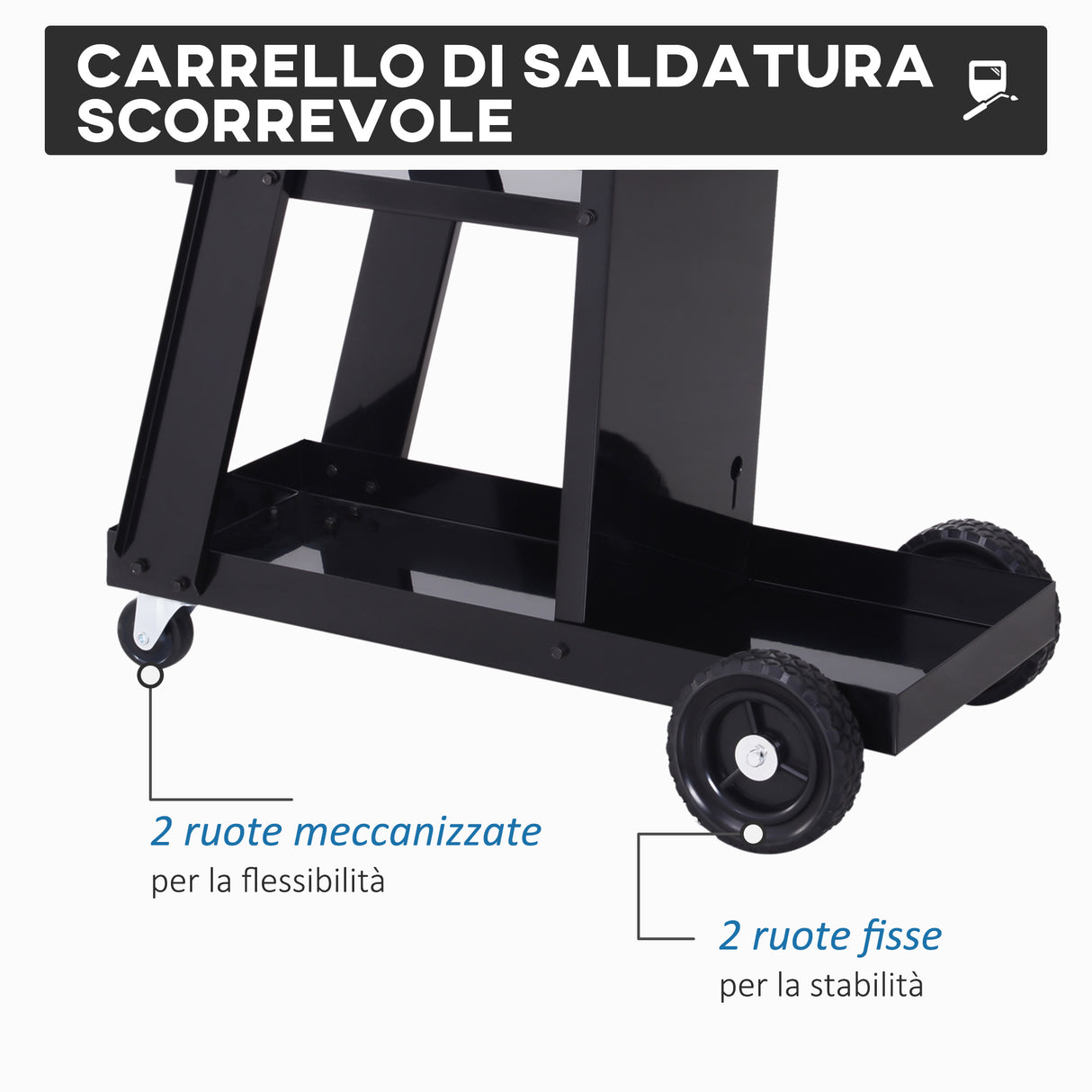 easycomfort carrello porta utensili attrezzi 3 ripiani 4 ruote in gomma max. 50kg da officina acciaio 71 x 70 x 39cm nero