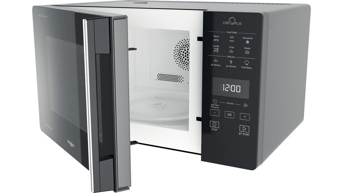 whirlpool microonde combinato whirlpool chef plus mcp 359 sl 800 w 25 litri grill a30xl52xp494 funzione cottura a vapore argento ean 8003437862069