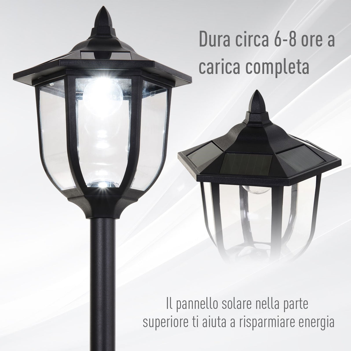 easycomfort easycomfort lampione da esterni con 6 luci led accensione automatica impermeabile