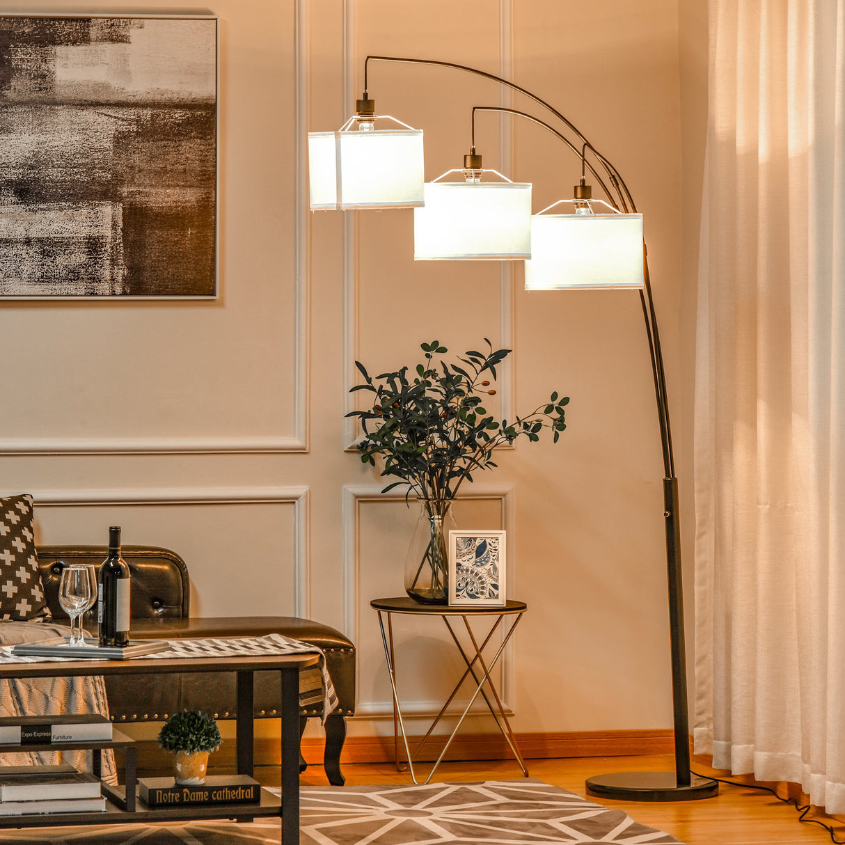 easycomfort easycomfort lampada da terra 3 luci e braccia flessibili base in marmo altezza 205cm ean 8055776913513