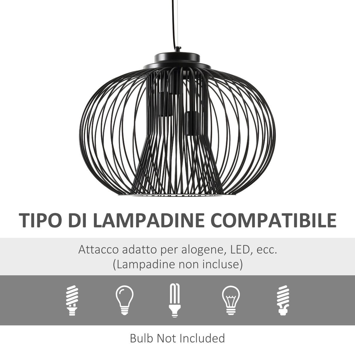 easycomfort easycomfort lampadario da soffitto design moderno con attacco e27 e altezza regolabile 50x150cm