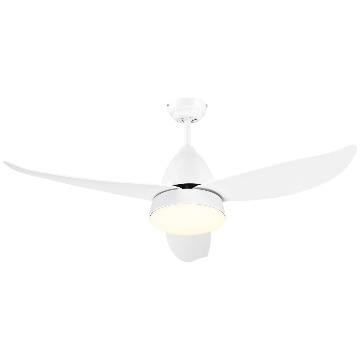 easycomfort ventilatore da soffitto 3 lame con luce led e telecomando incluso 6 velocita per interni 122x45cm bianco