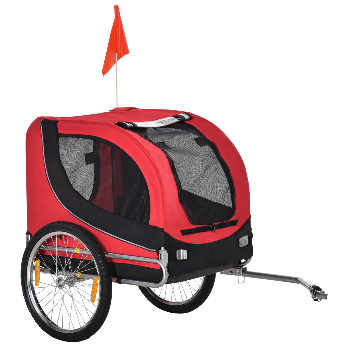 easycomfort easycomfort rimorchio bici per cani e animali domestici rosso e nero 130 x 90 x 110cm