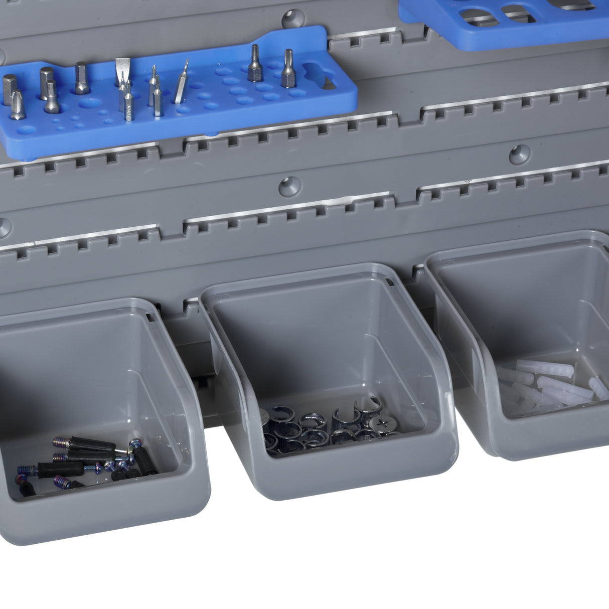 easycomfort cassetta portautensili da 44pz con scatole regolabili e rimovibili in pp blu e grigio 54x22x95 cm