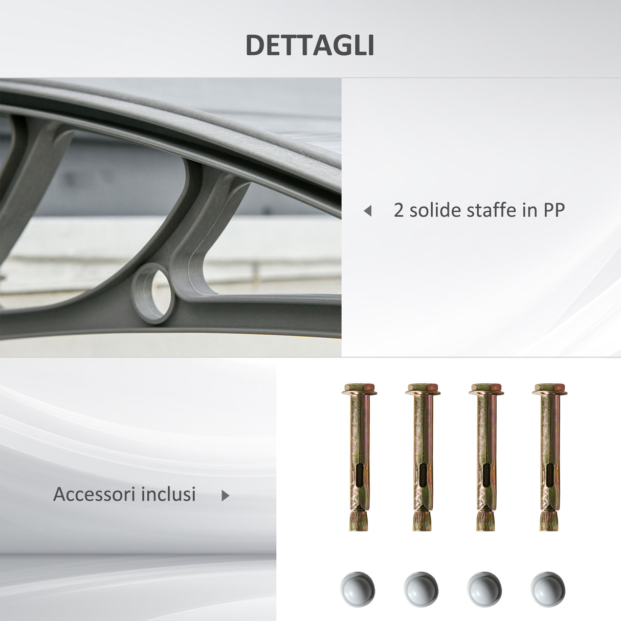 easycomfort tettoia in policarbonato anti uv da esterno per porte e finestre 200x80cm