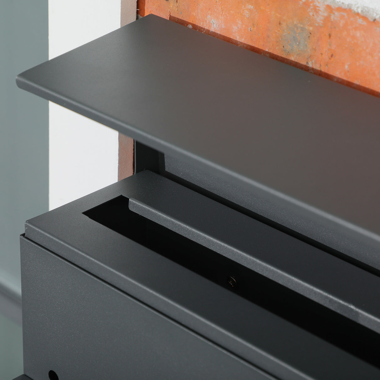 easycomfort cassetta postale in acciaio zincato con 3 fessure e 2 chiavi di sicurezza 37x10.5x37 cm grigio