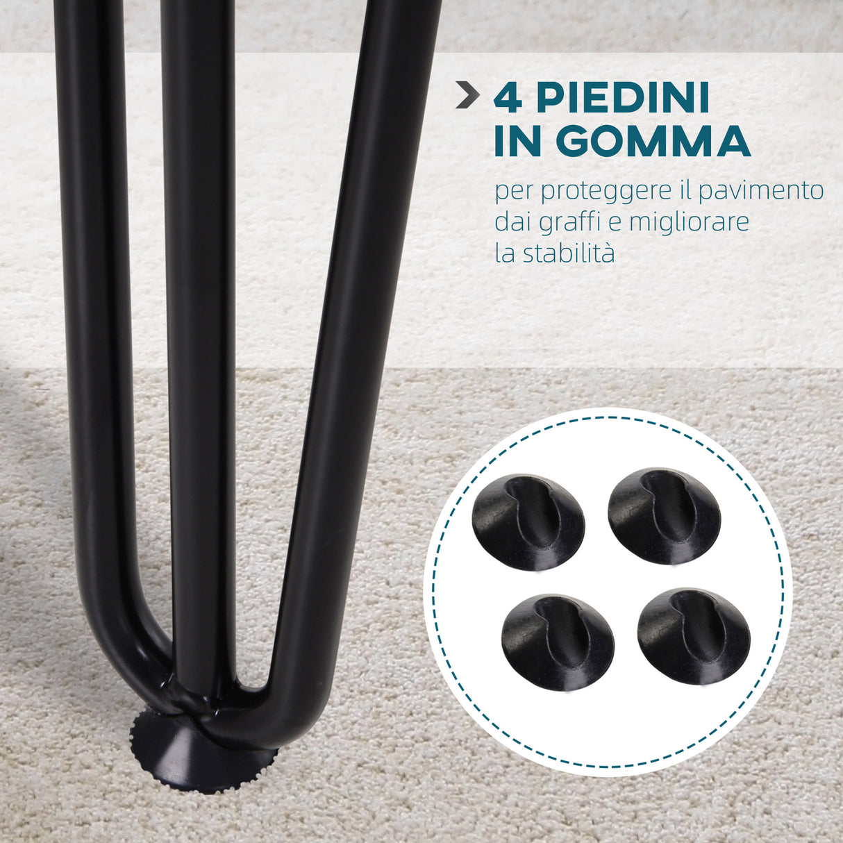 easycomfort gambe per tavoli set 4 pezzi in acciaio preforato con 20 viti incluse 12x12x71 cm nero