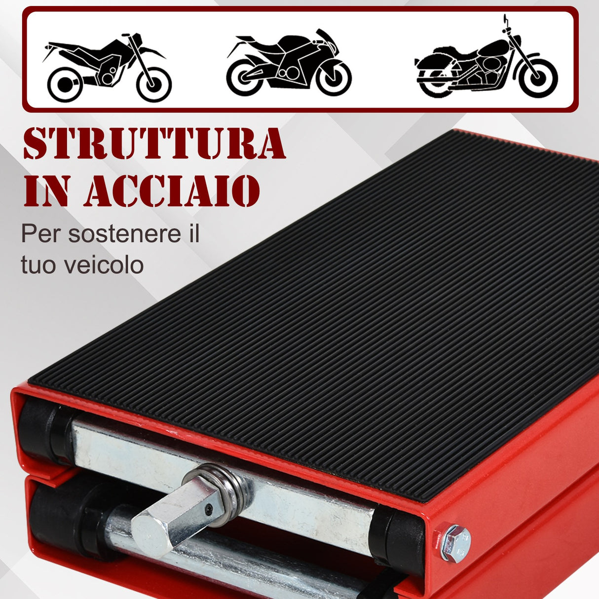 easycomfort easycomfort cavalletto alza moto sollevatore a forbice in acciaio con piattaforma rivestita in gomma
