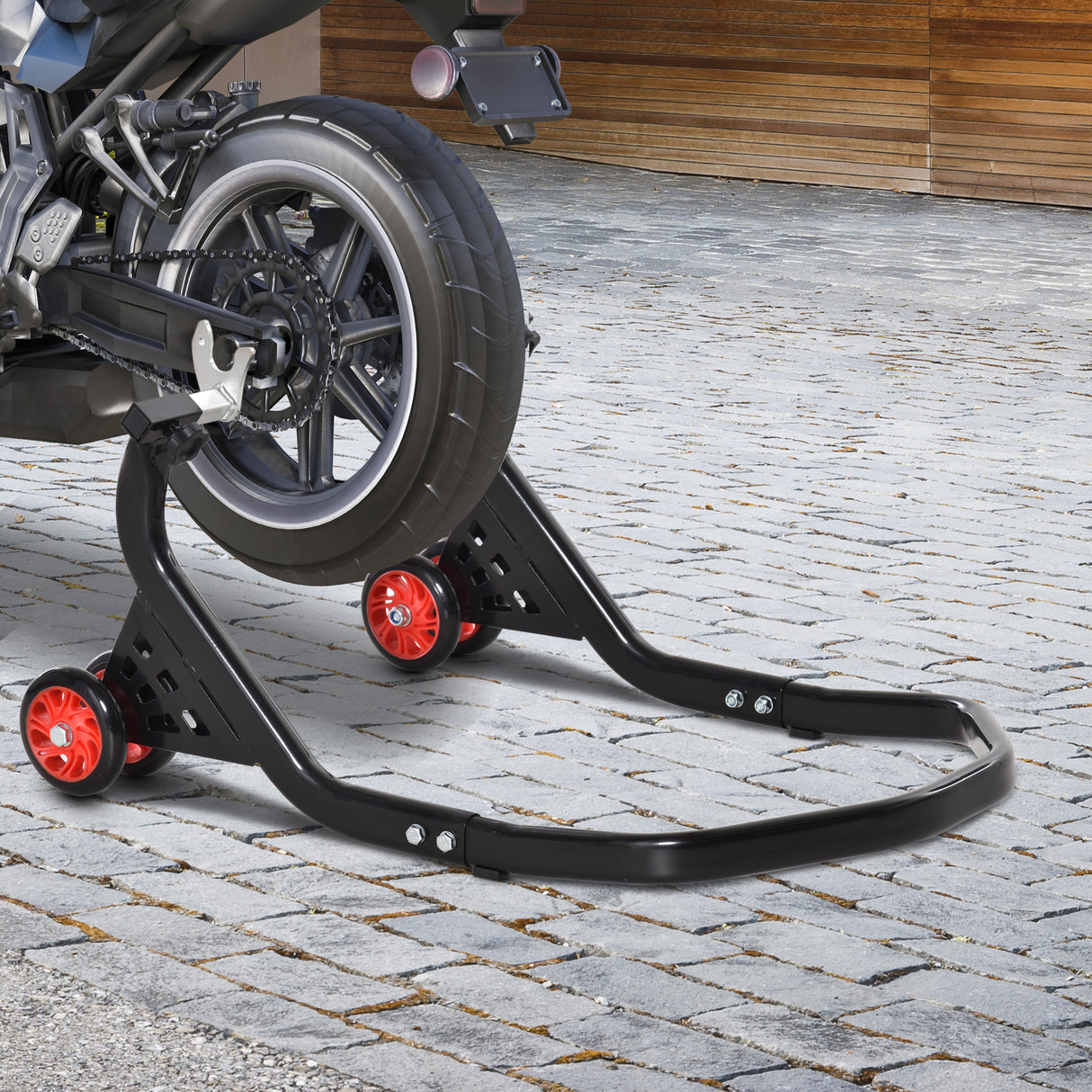 easycomfort cavalletto alzamoto posteriore universale e regolabile cavalletto spostamoto per moto sportive fino 200kg nero