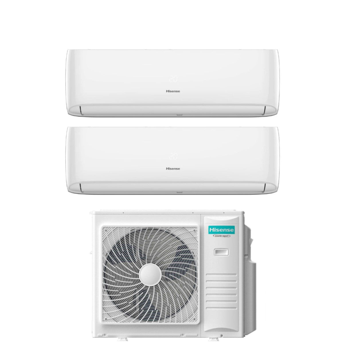 climatizzatore condizionatore hisense dual split inverter serie hi comfort 18_18 con 4amw105u4raa r 32 wi fi integrato 18000_18000 novita