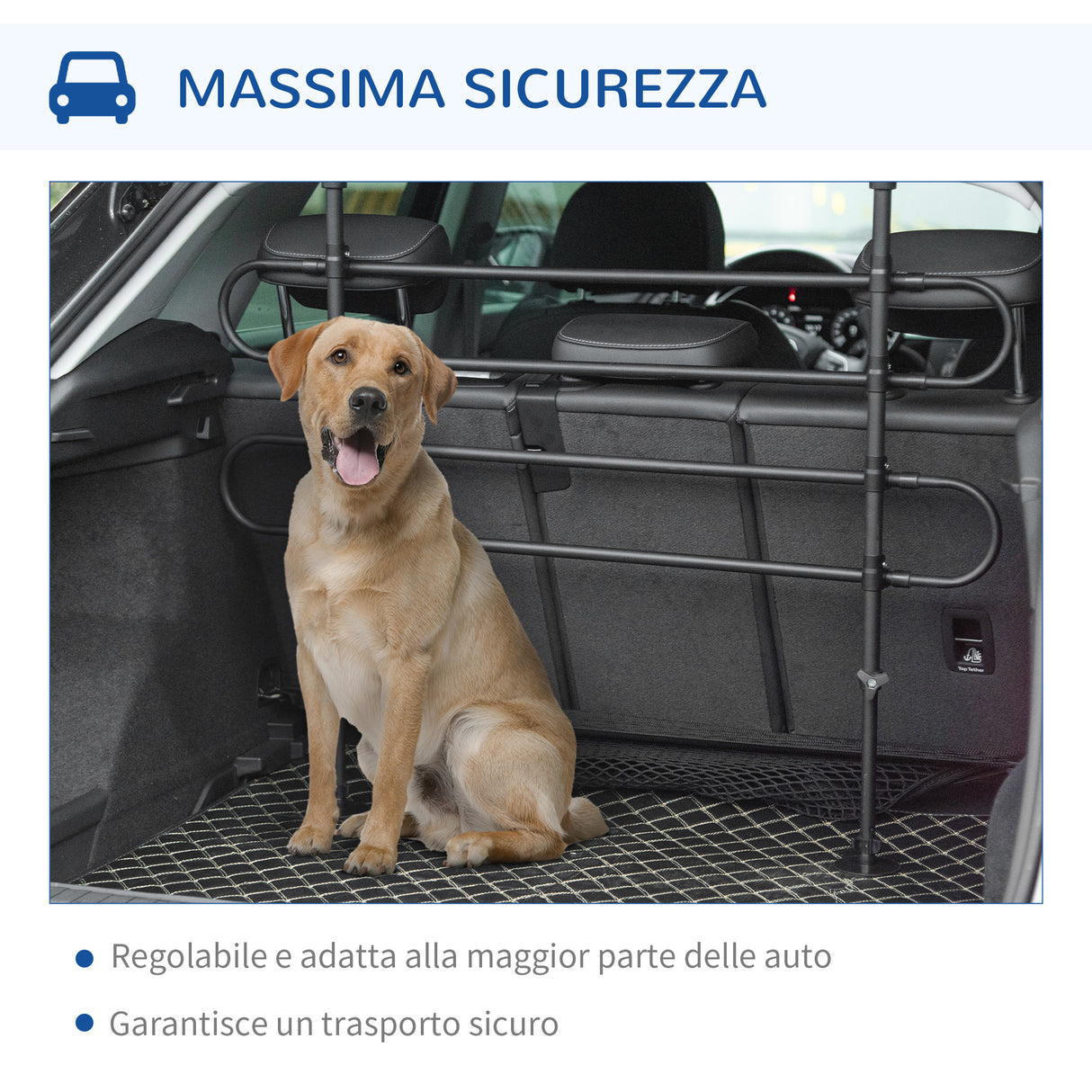 easycomfort griglia di protezione regolabile per i animali domestici adatto a ogni auto nero