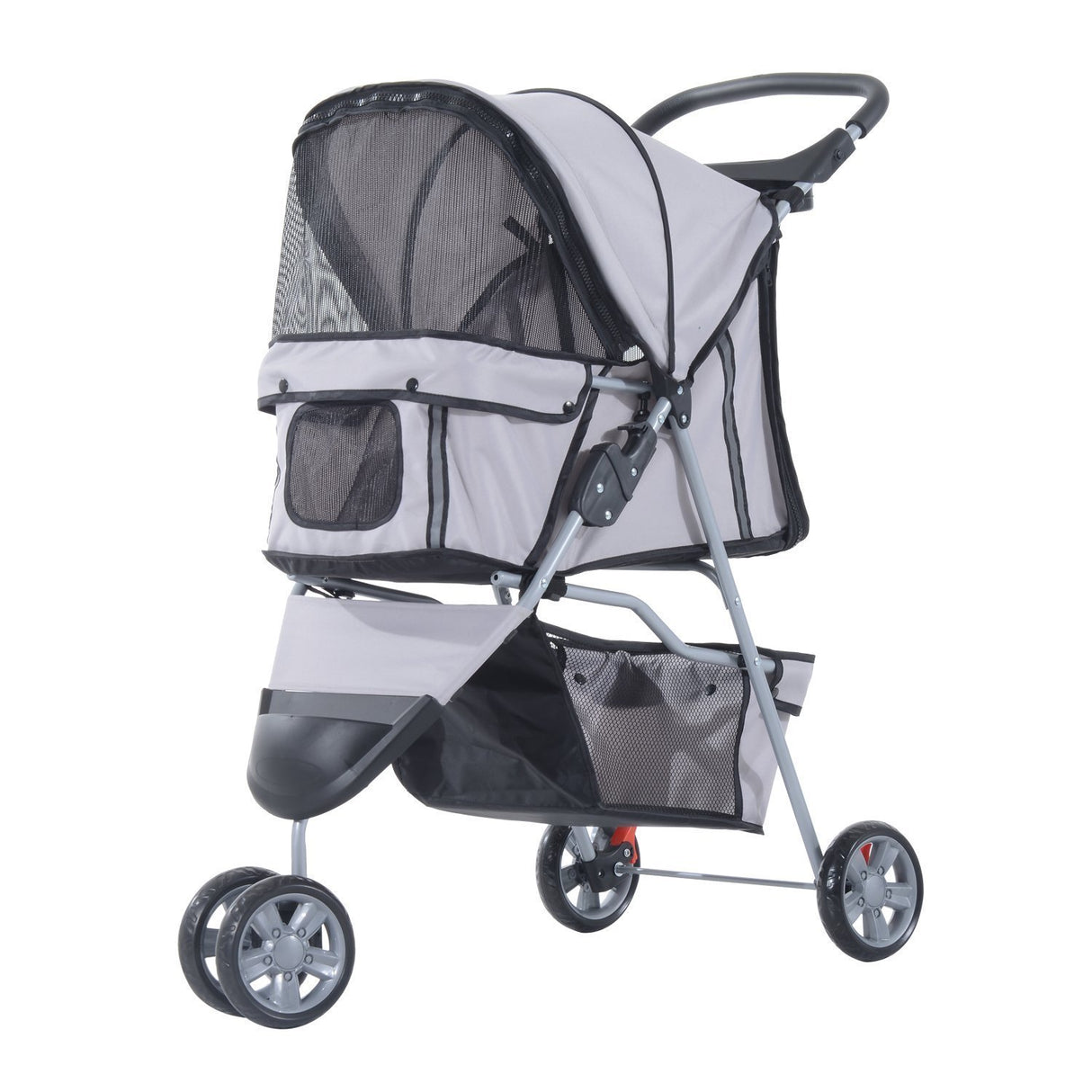 easycomfort easycomfort passeggino per cani carrello per animali domestici grigio 75 x 45 x 97cm
