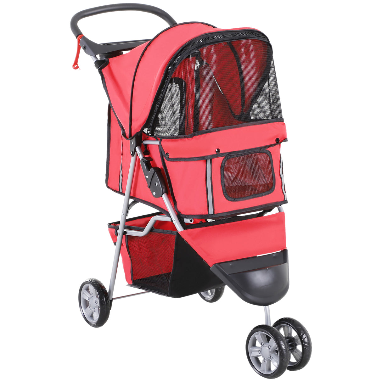 easycomfort easycomfort passeggino per cani carrello per animali domestici rosso 75x45x97cm