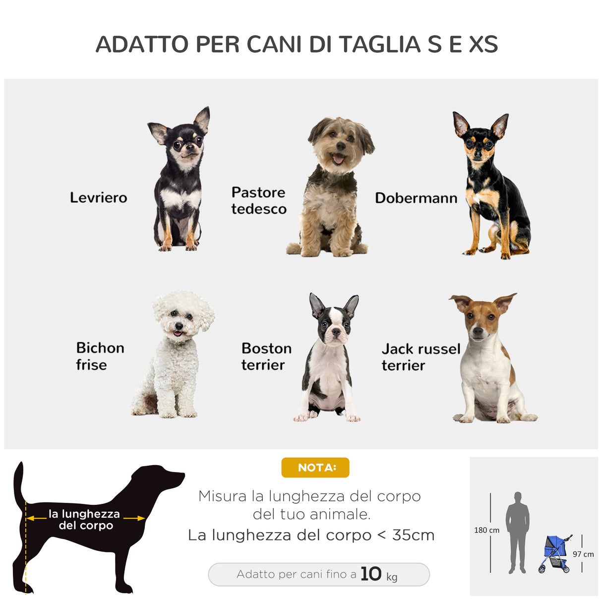 easycomfort easycomfort passeggino per cani pieghevole in tessuto con cestino e portabicchieri 75x45x97 cm blu