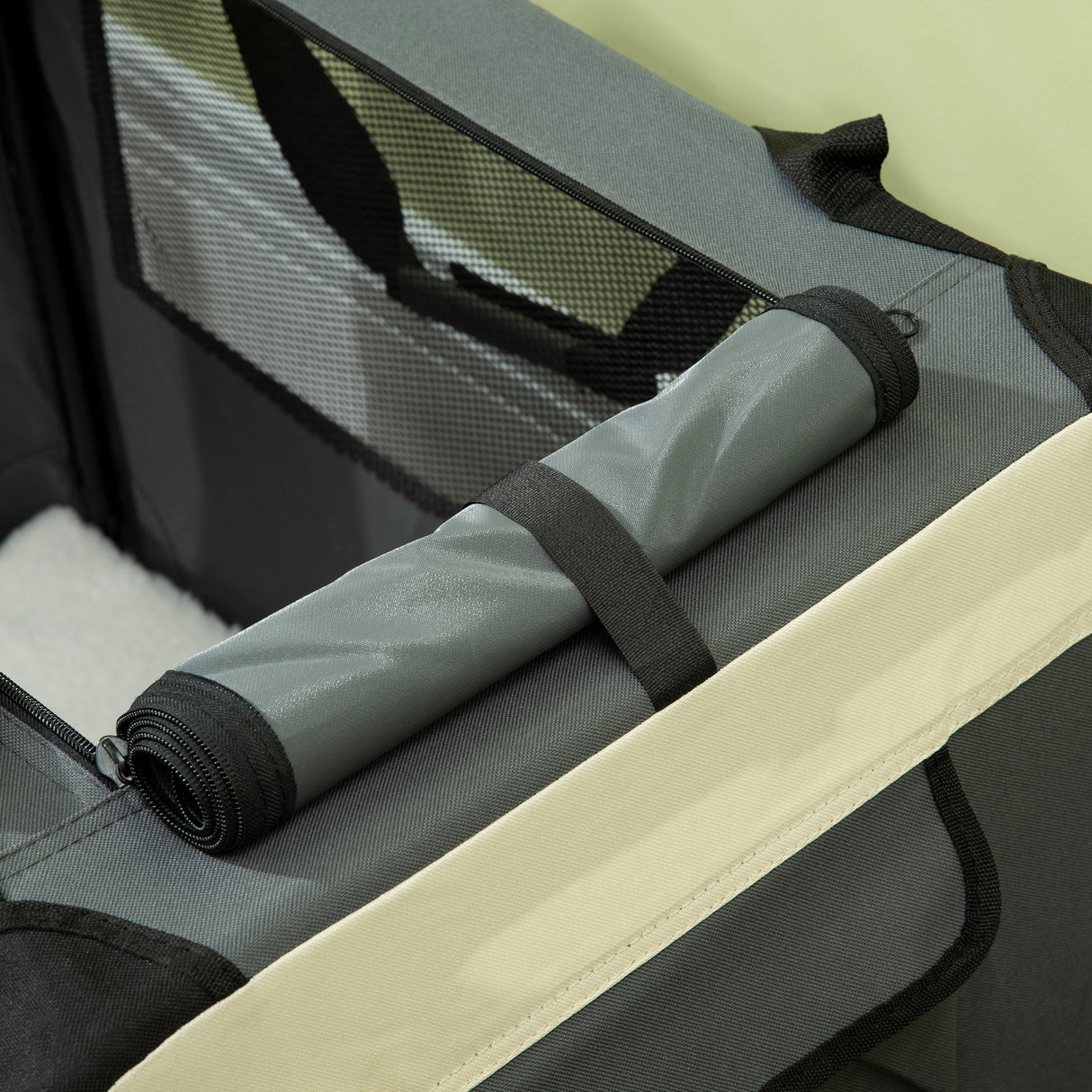 easycomfort trasportino per cani e gatti fino 4kg pieghevole con 3 aperture e cuscino 70x51x50cm grigio