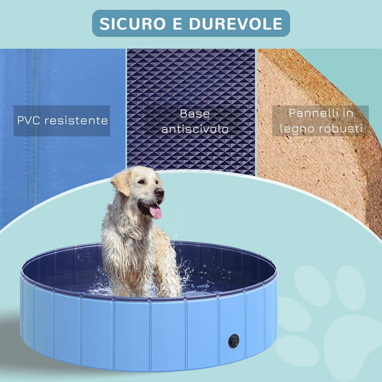 easycomfort easycomfort piscina in plastica bordo stabile per cani animali domestici blu 120x30cm
