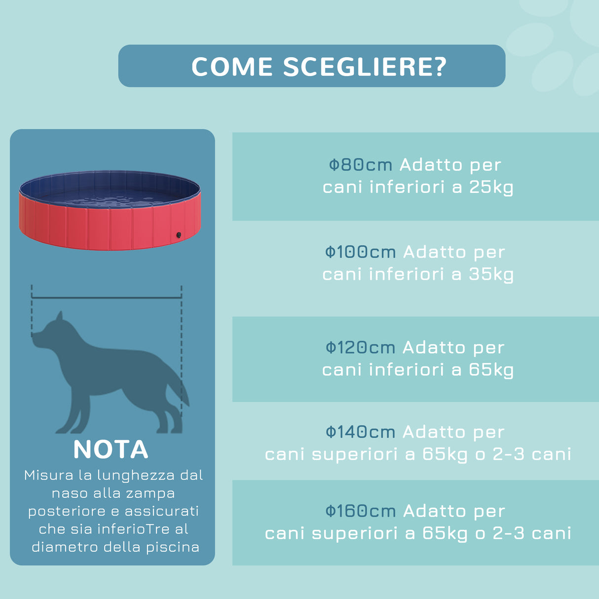 easycomfort easycomfort piscina pieghevole per cani in pvc rosso 140x30cm oxh