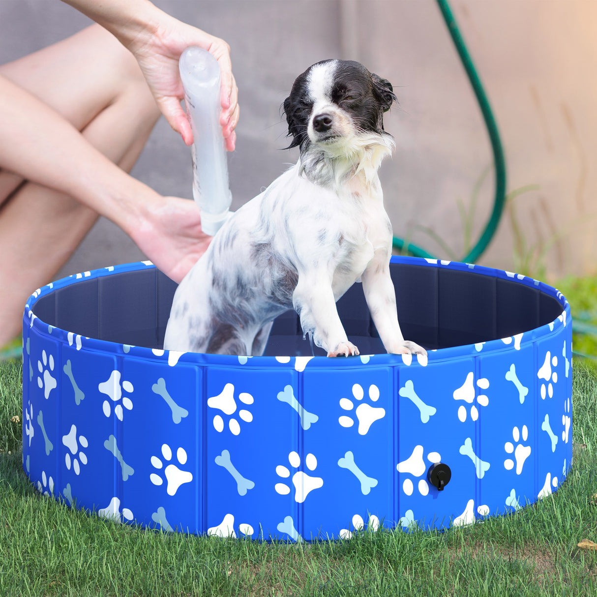 easycomfort easycomfort piscina rigida per cani taglia piccola 35kg in plastica dura e antiscivolo per giardino o interni blu 100x30cm
