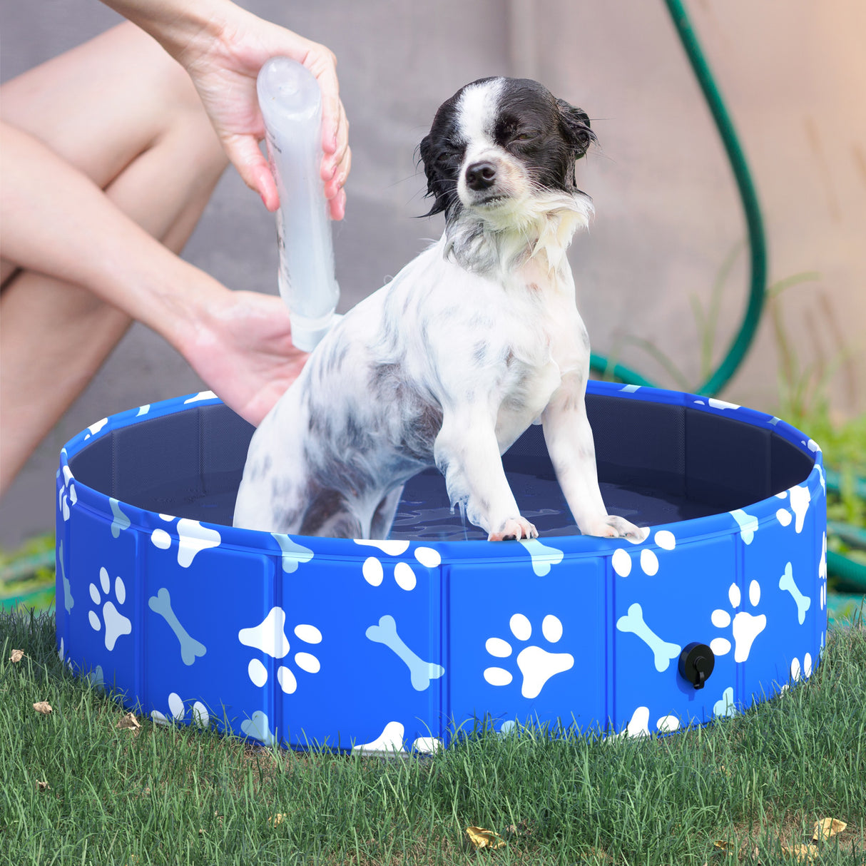 easycomfort easycomfort piscina rigida per cani taglia piccola 25kg in plastica dura e antiscivolo per giardino o interni blu 80x20cm