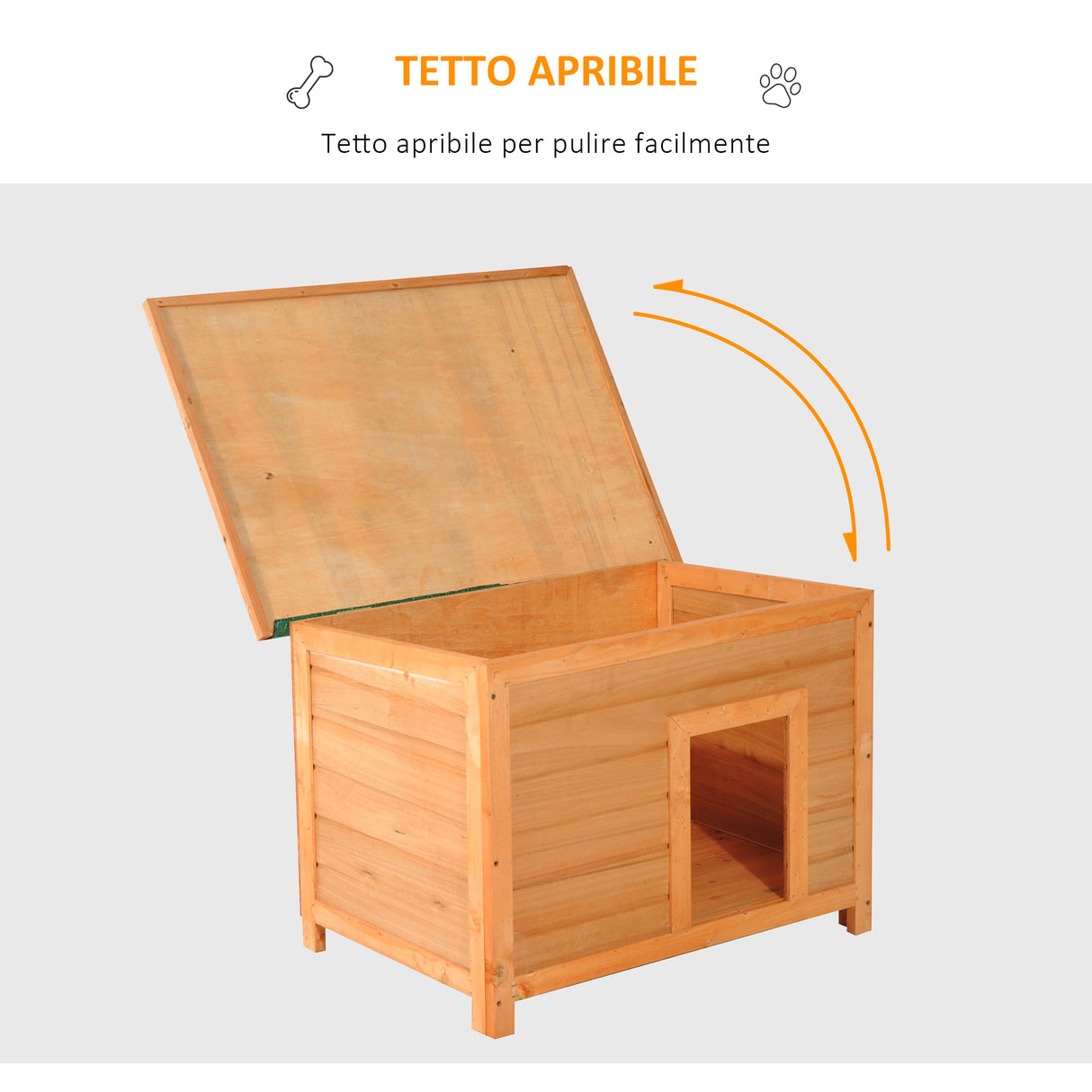 easycomfort easycomfort cuccia per cani impermeabile da esterno in legno di abete 85x58x58cm