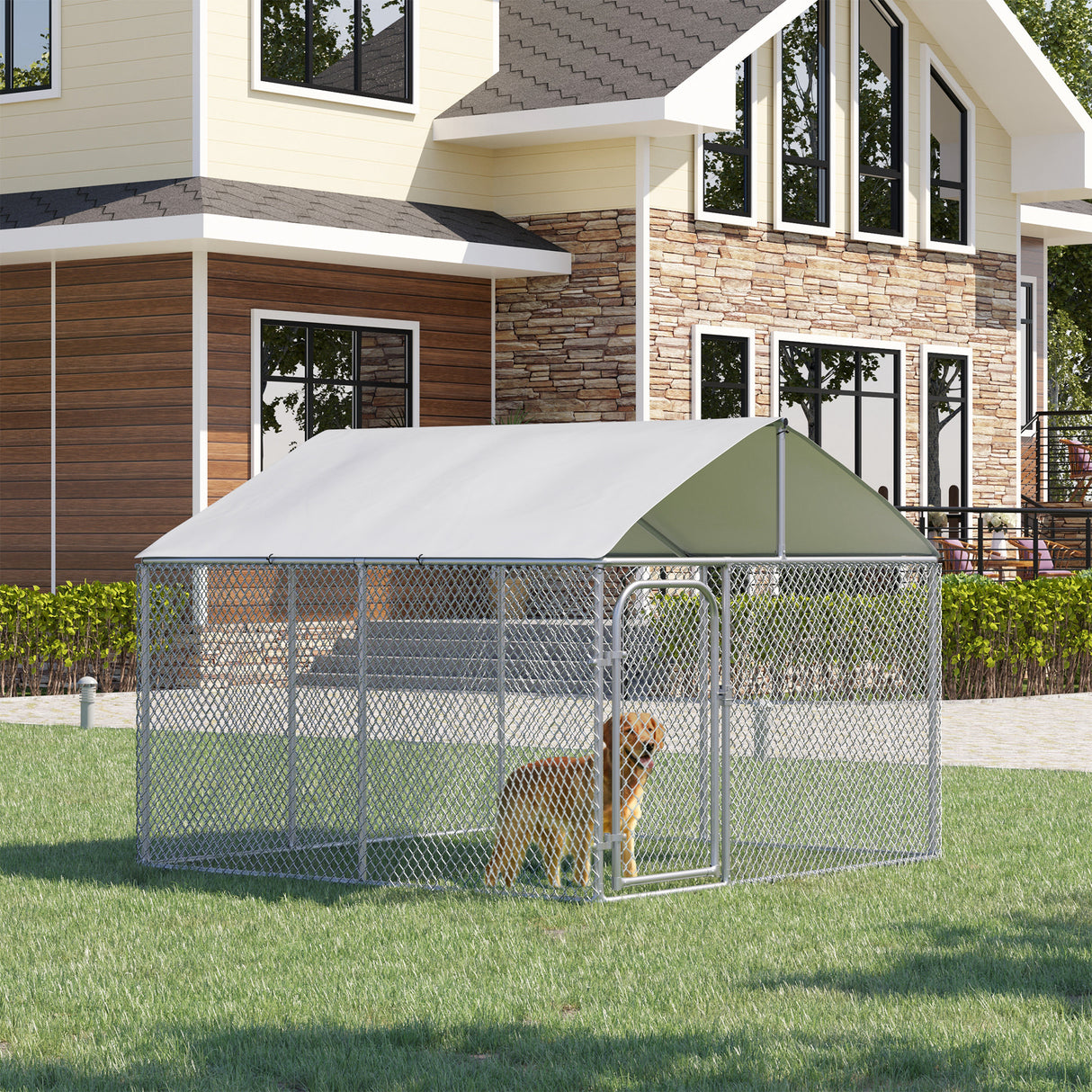 easycomfort recinto per cani da esterno recinto per animali con copertura impermeabile 230x230x175cm