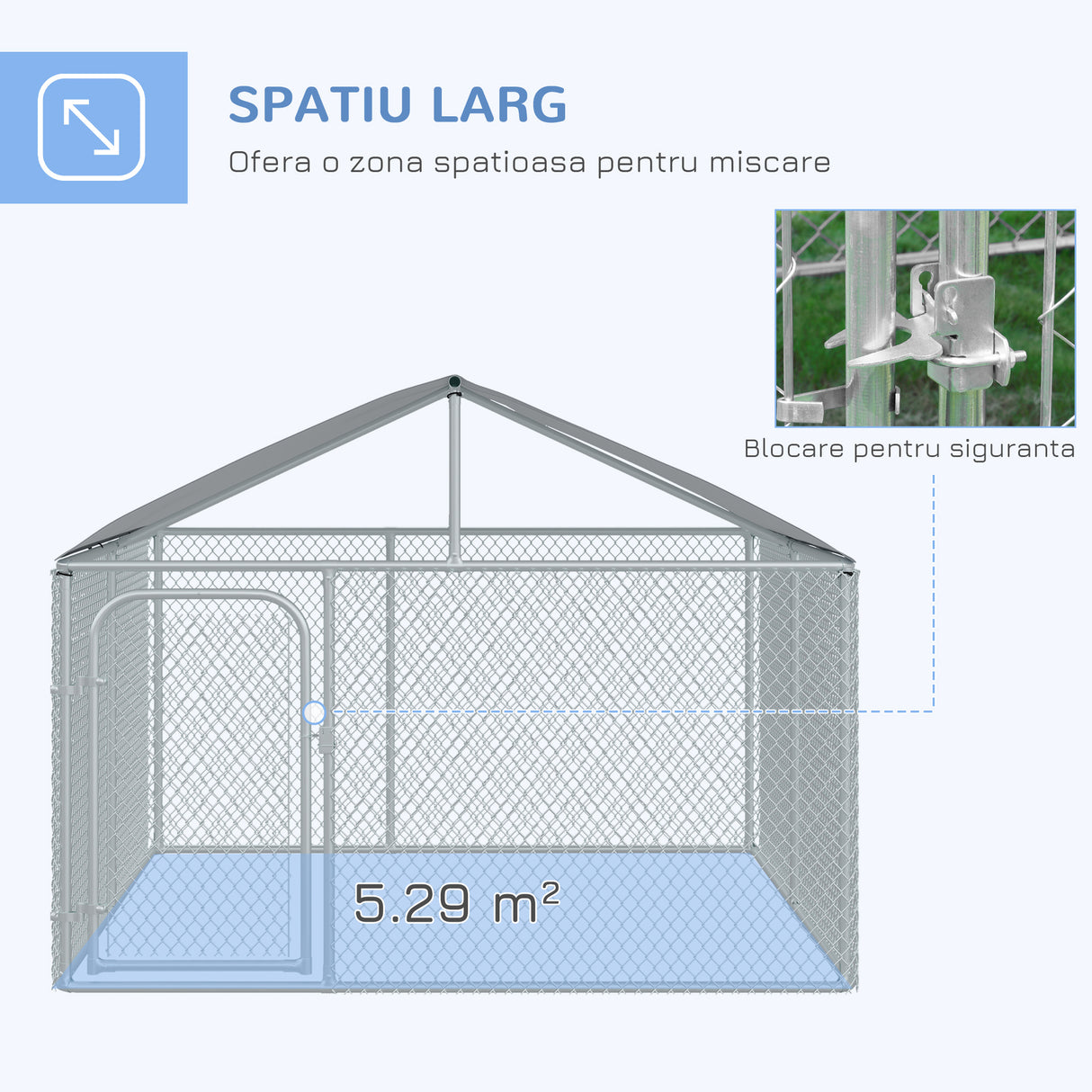 easycomfort recinto per cani da esterno recinto per animali con copertura impermeabile 230x230x175cm