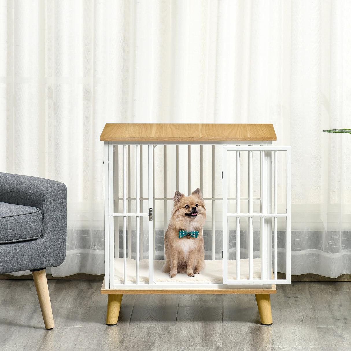 easycomfort easycomfort casetta per cani piccoli da interno con cuscino rimovibile e lavabile 64 5x48x 70 5cm quercia