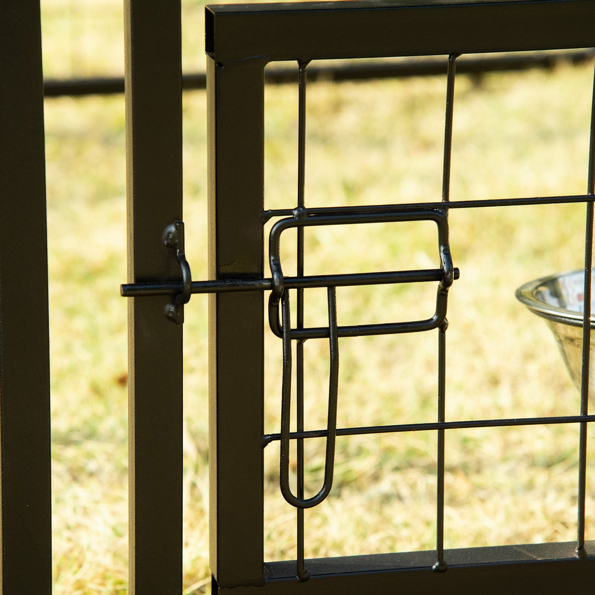 easycomfort kennel per cani in acciaio per interni ed esterni con tettuccio in tessuto oxford e 2 ciotole 244x122x183 cm